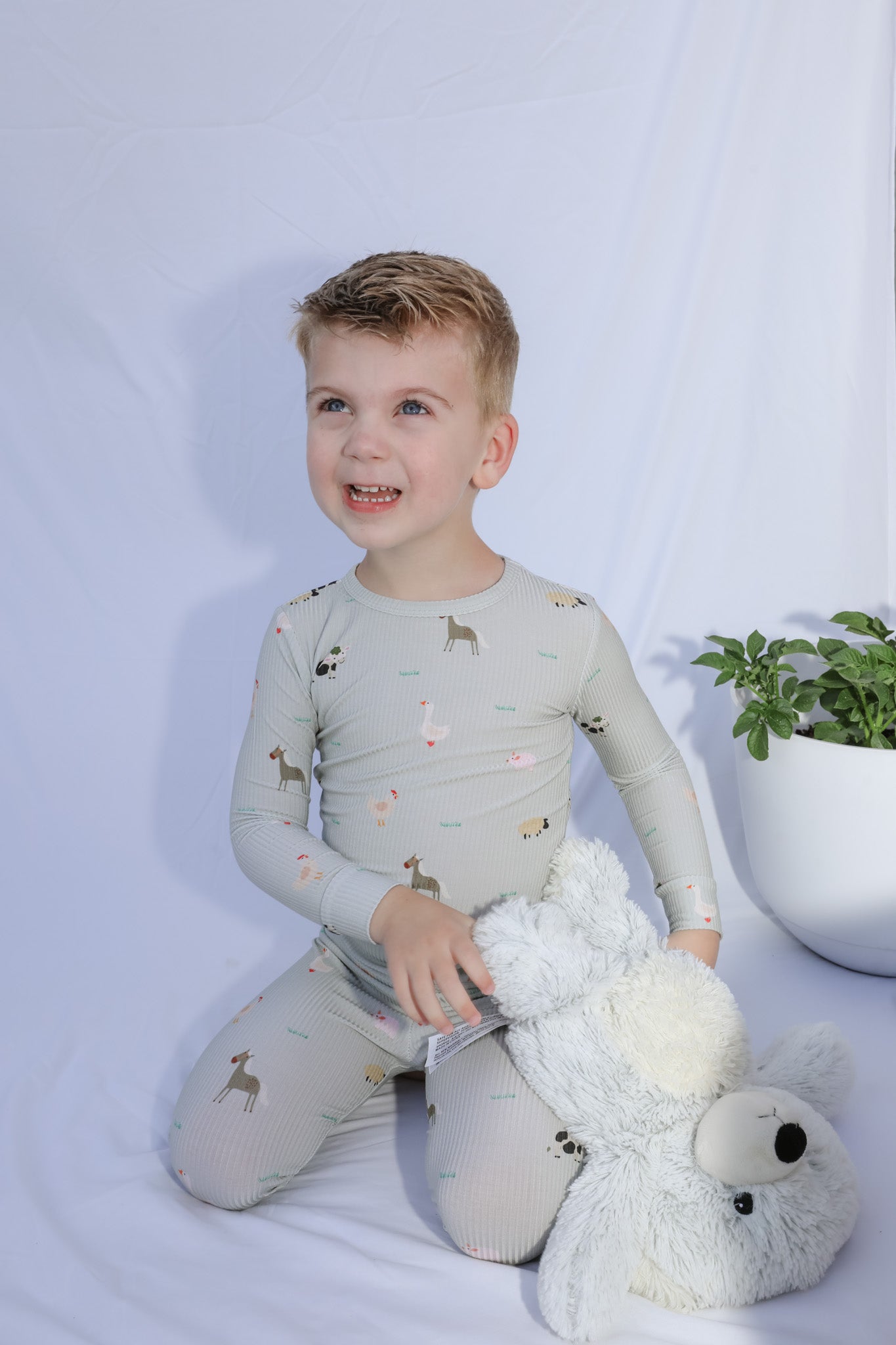 Ribbed Farm Animals Two Piece Set