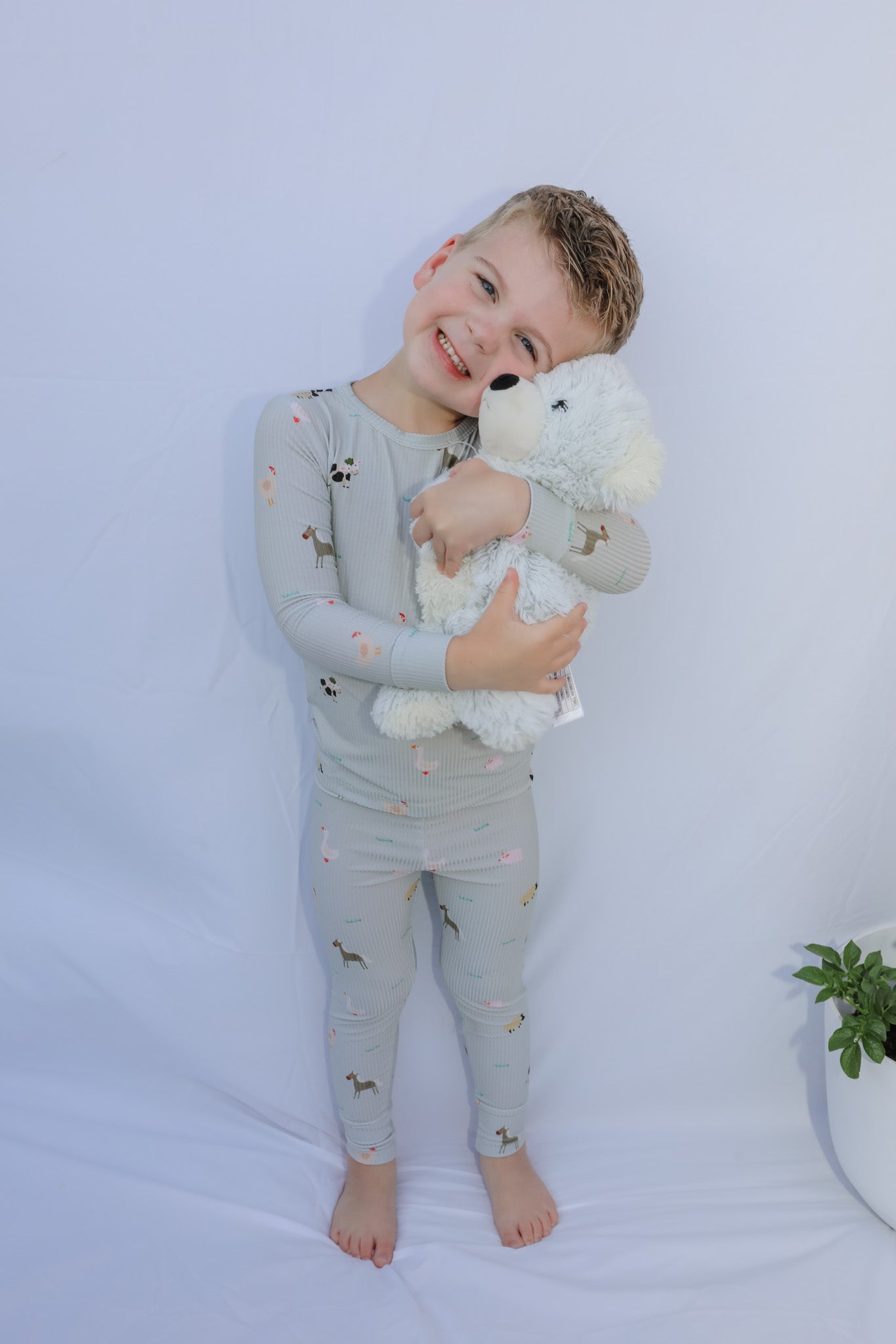 Ribbed Farm Animals Two Piece Set