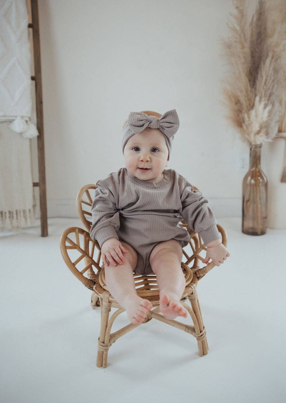 Ribbed Bubble Romper | Mushroom