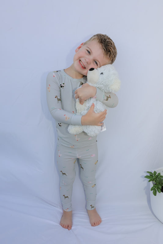 Ribbed Farm Animals Two Piece Set