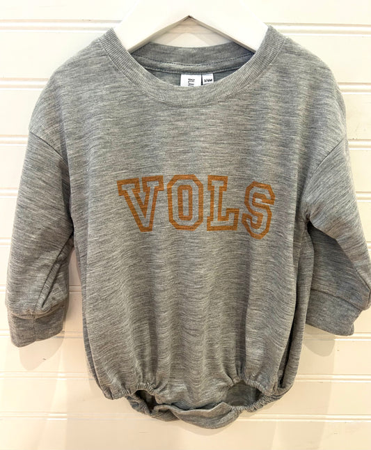 Vols Graphic Baby Bubble Romper | Grey (Long Sleeve)