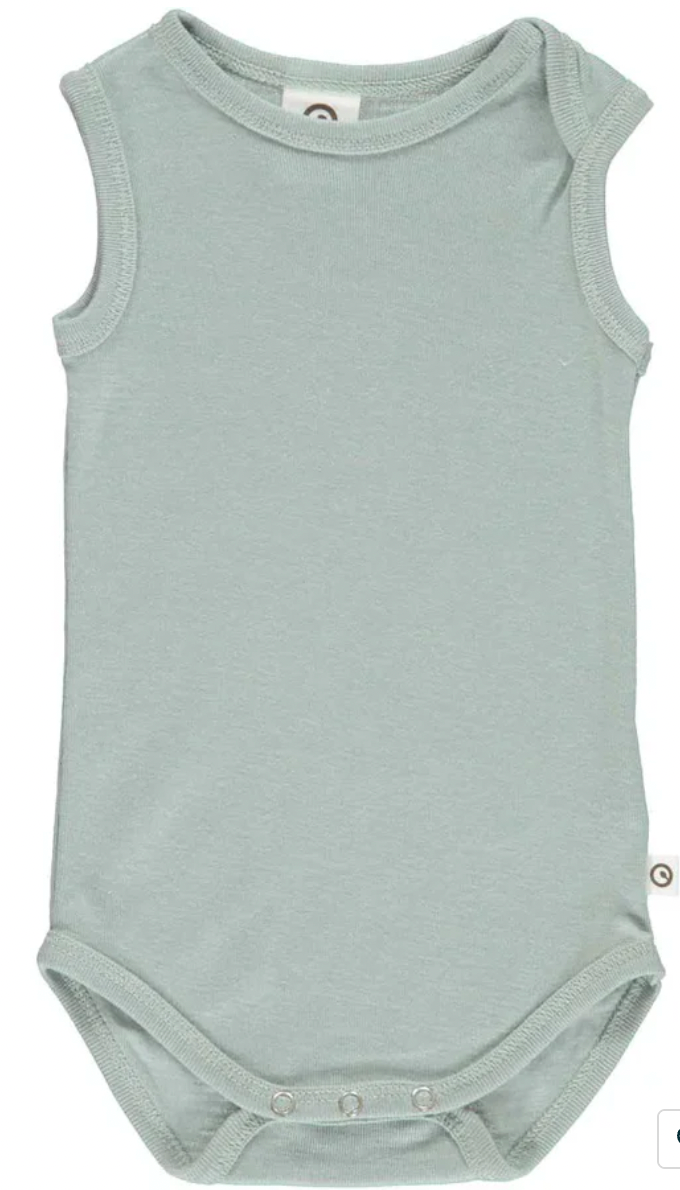 Spa Green Woolly Silk Sleeveless Bodysuit