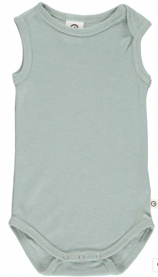 Spa Green Woolly Silk Sleeveless Bodysuit